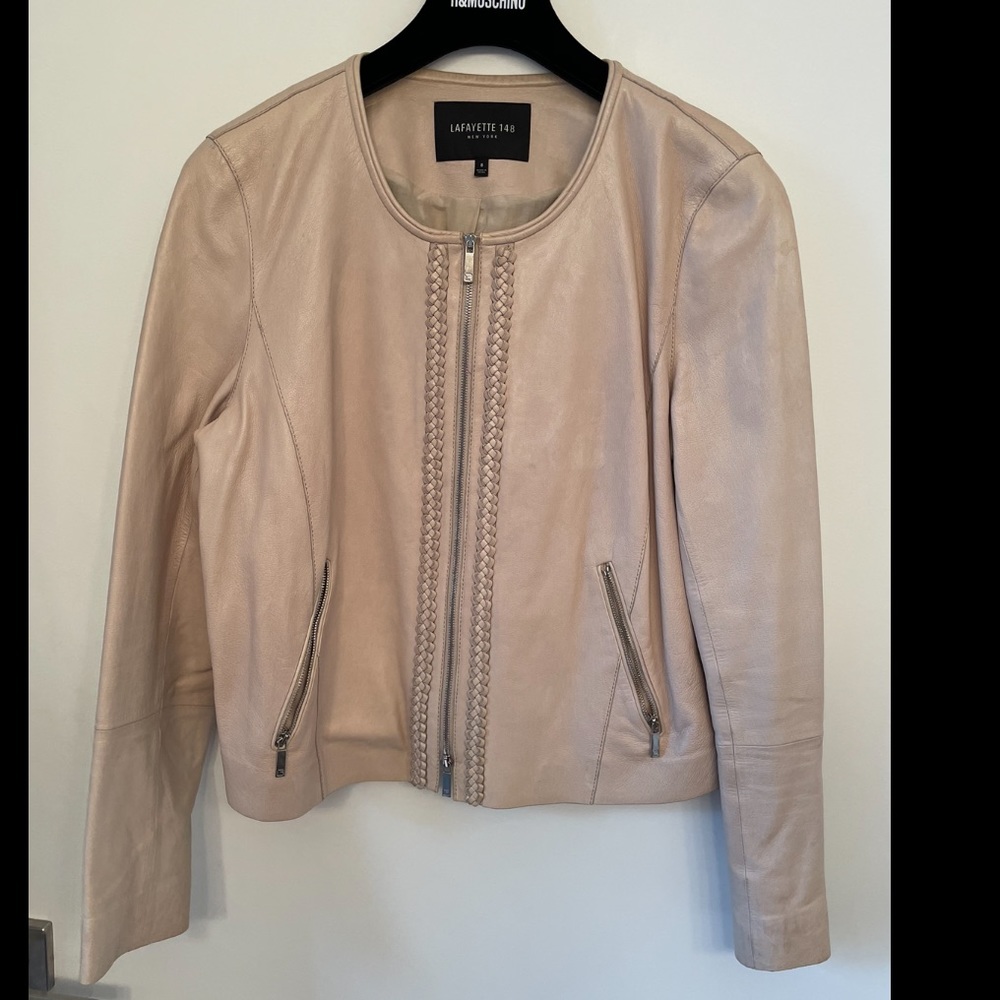 Lafayette 148 lamb skin moto inspired jacket